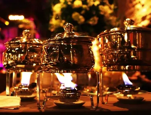 Rechauds para montagem de buffet para festa de 15 anos