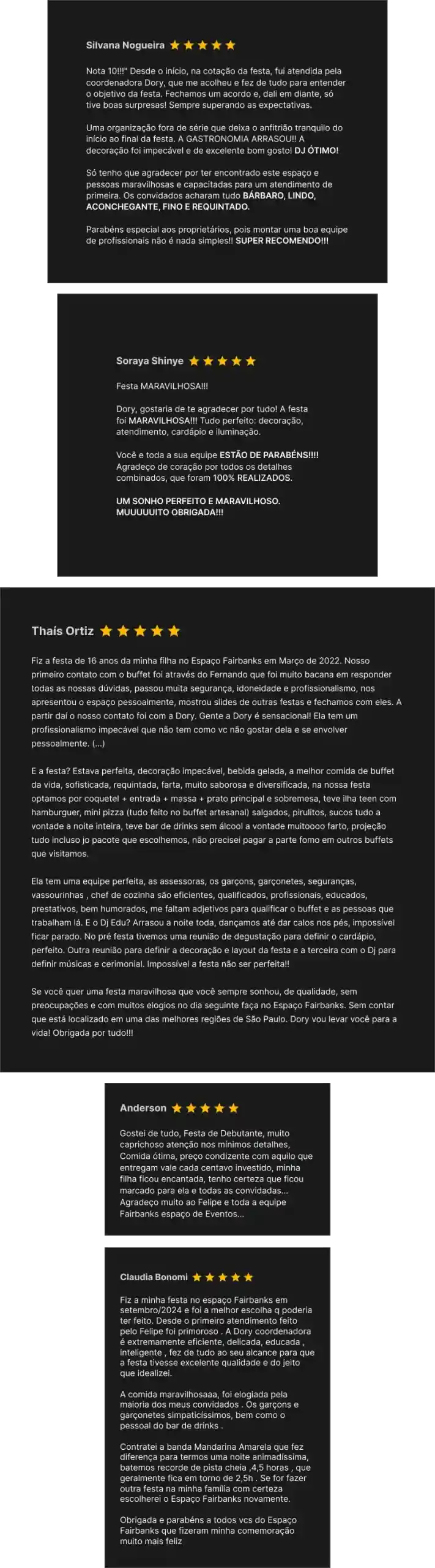 Avaliações do Espaço Fairbanks para festas de 15 anos São Paulo - Zona Sul